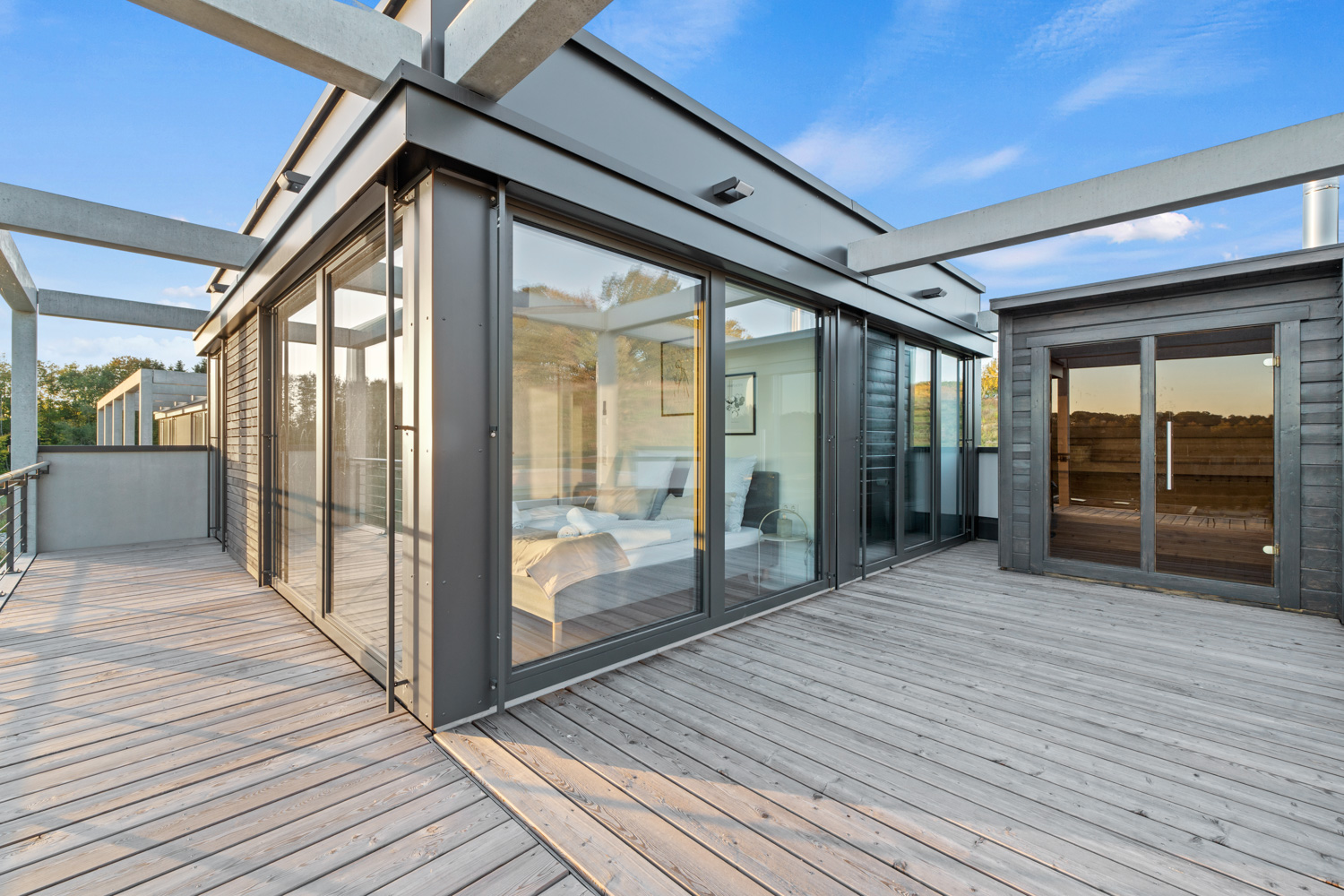 Sauna auf der Dachterrasse des Haus am See